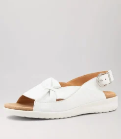 Bari Xw White Leather Sandals Ws