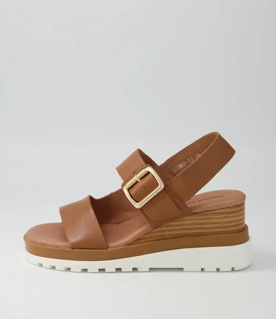 Barmer Dark Tan Leather Sandals Ws
