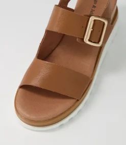 Barmer Dark Tan Leather Sandals Ws
