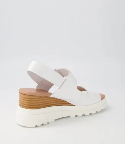 Barmer White Leather Sandals