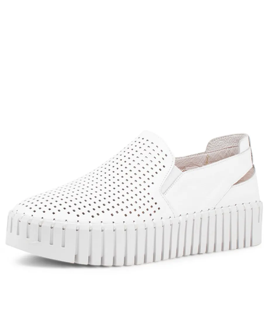 Bartas White Leather Sneakers