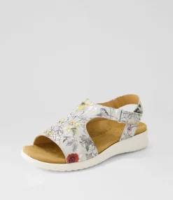 Basma Xw White Fields Leather Sandals