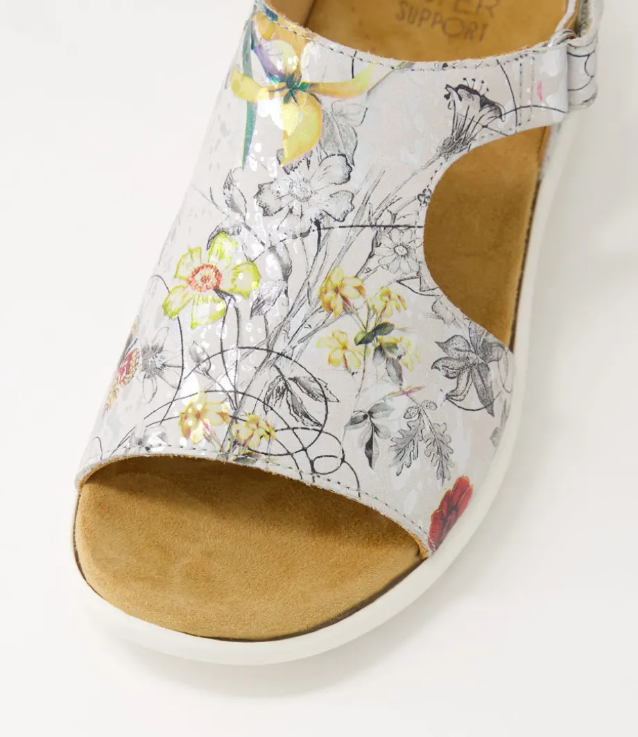 Basma Xw White Fields Leather Sandals