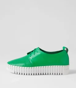 Batu Bright Emerald White Leather Sneakers