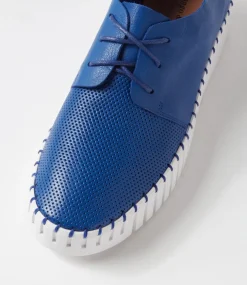 Batu Cobalt White Leather Sneakers