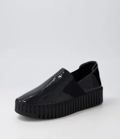 Becca Black Patent Leather Sneakers