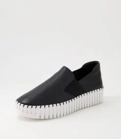Becca Black White Leather Sneakers