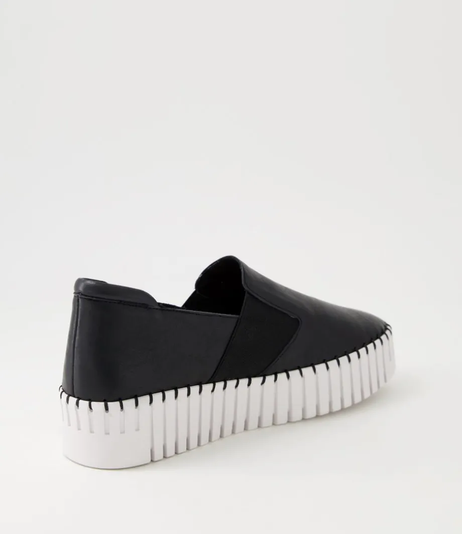 Becca Black White Leather Sneakers