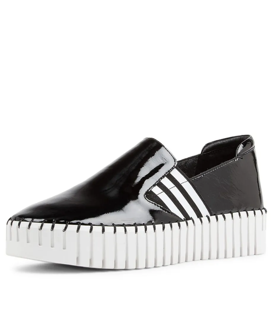 Becca Black White Patent Leather Sneakers