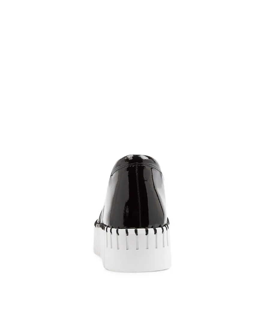 Becca Black White Patent Leather Sneakers