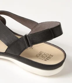 Bellmont W Black Leather Sandals