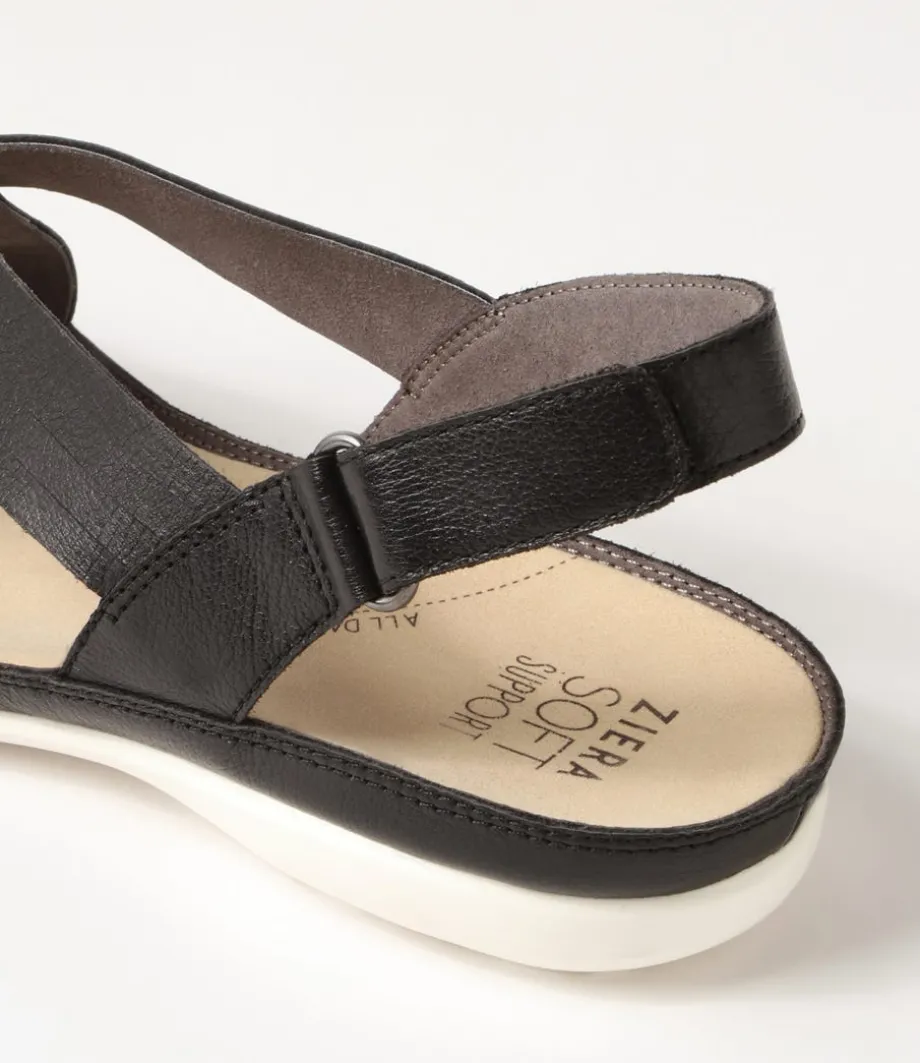 Bellmont W Black Leather Sandals