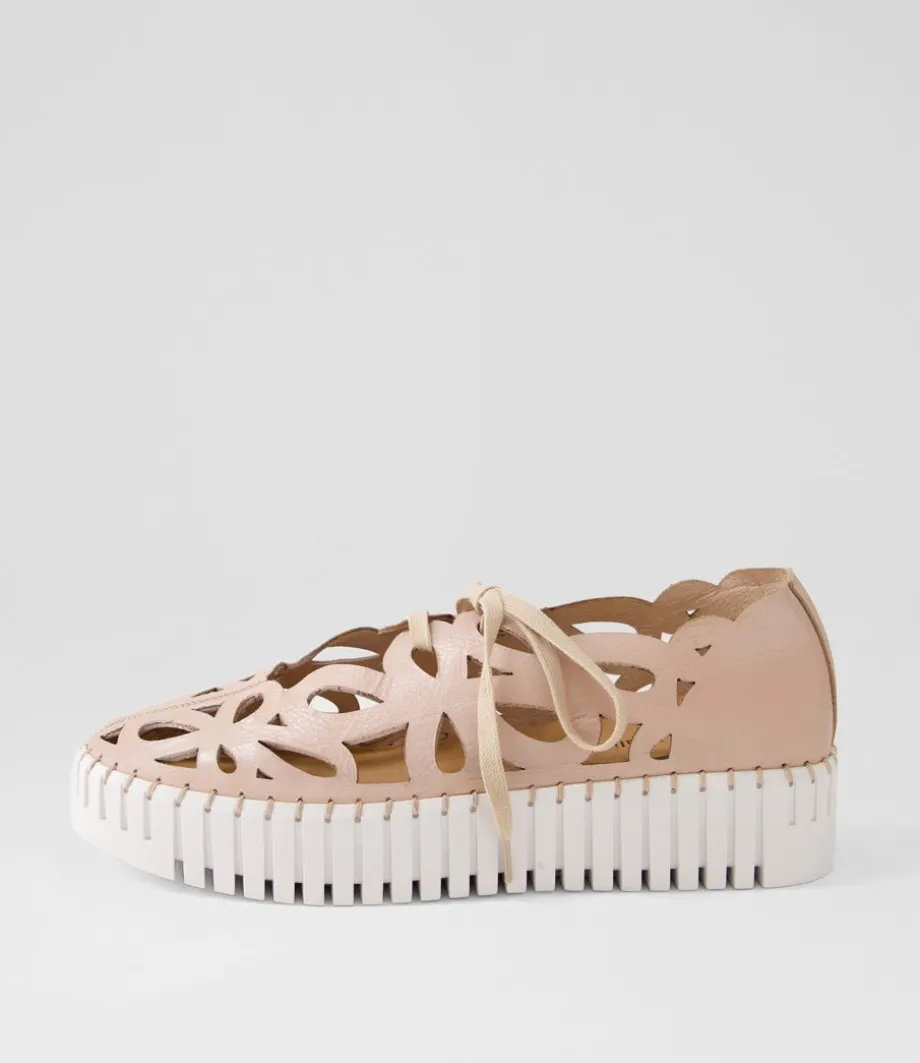 Bello Rose White Leather Sneakers