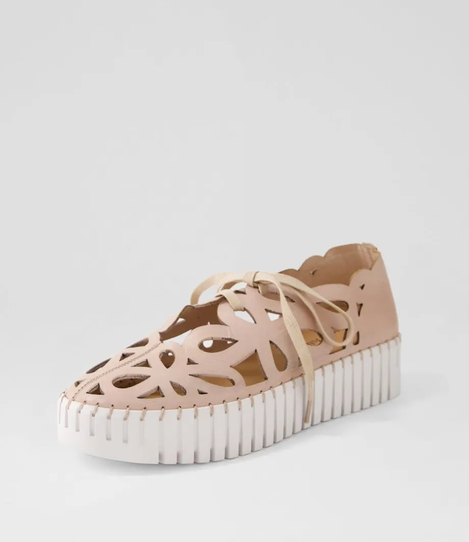 Bello Rose White Leather Sneakers
