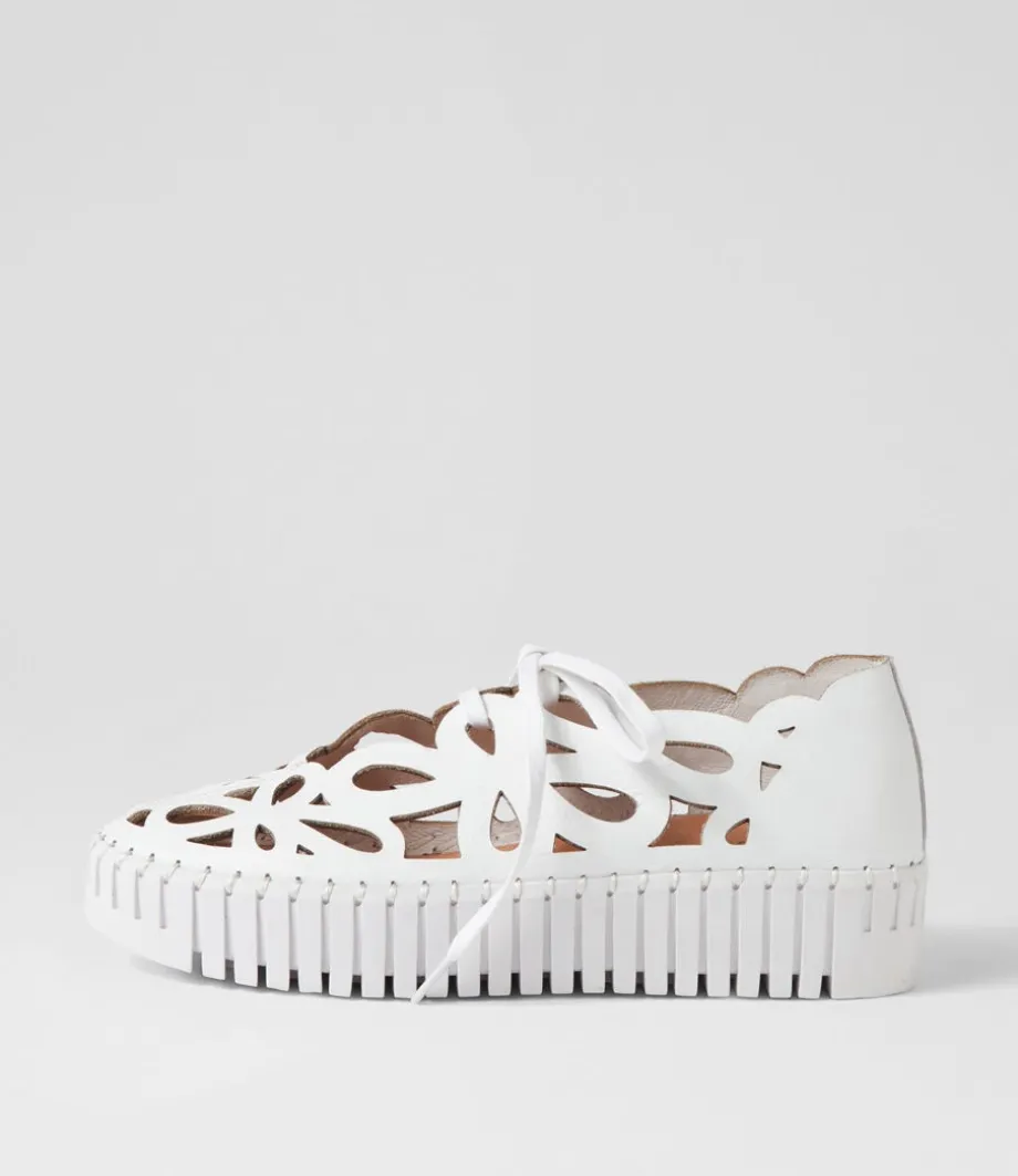 Bello White Leather Sneakers