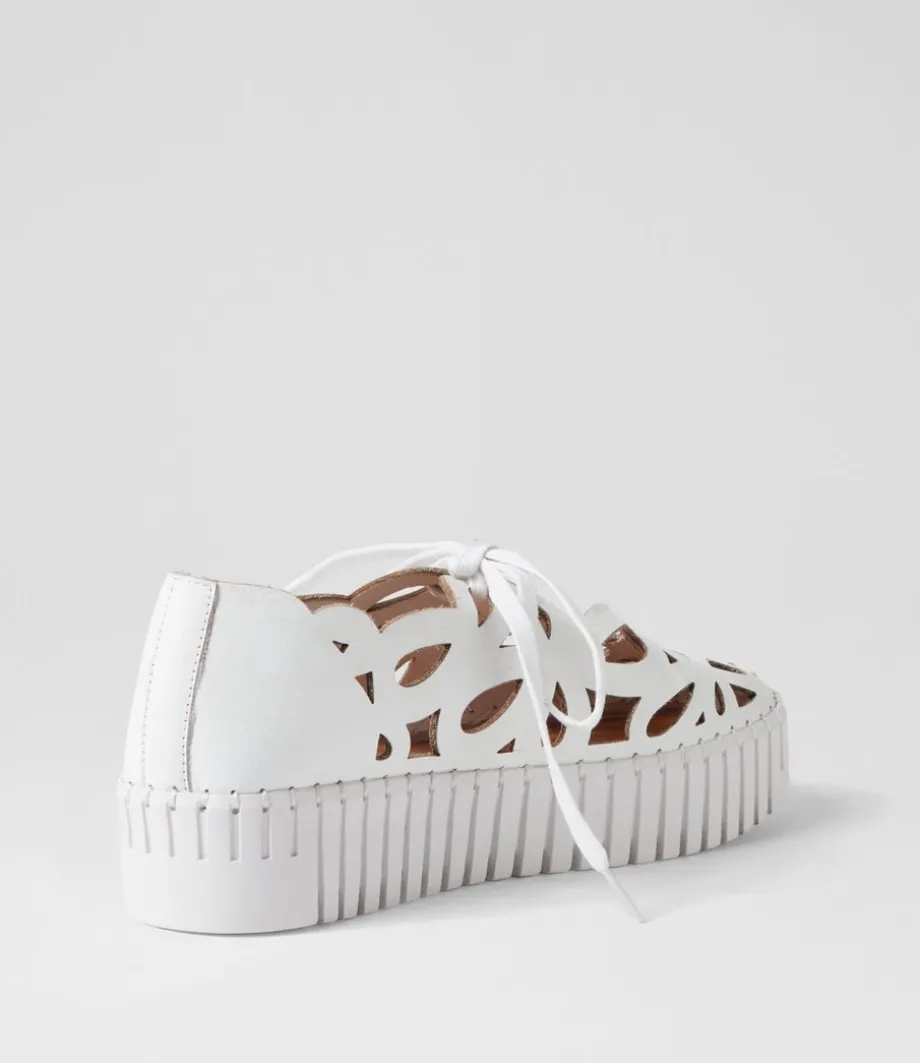 Bello White Leather Sneakers