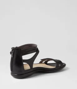 Bethie W Black Leather Sandals