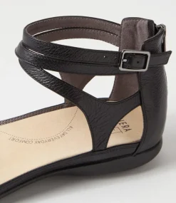 Bethie W Black Leather Sandals
