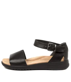 Beverly Xw Black Leather Sandals