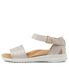 Beverly Xw Gold Daisy Leather Sandals Ws