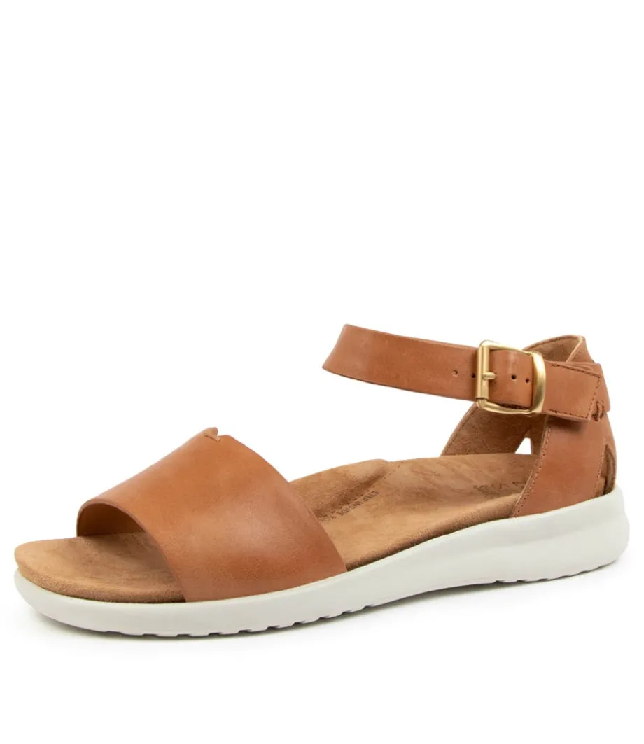 Beverly Xw Tan-White Leather Sandals