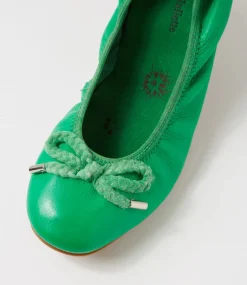 Beyond Bright Emerald Leather Ballet Flats