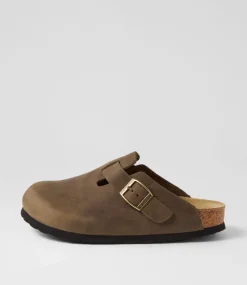 Bianca 04 Taupe Leather Flat Shoes