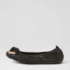 Biddies Black Leather Flat Shoes