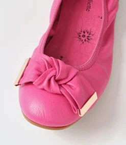 Biddies Fuchsia Leather Flat Shoes