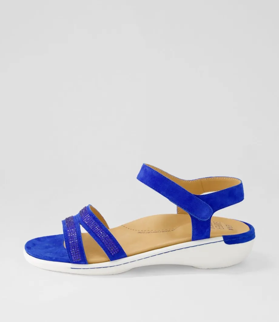 Bieda W Cobalt Jewels Suede Sandals