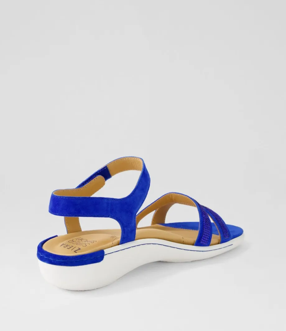 Bieda W Cobalt Jewels Suede Sandals