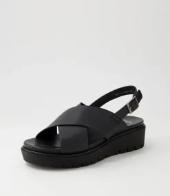 Bilbao 02 Black Leather Sandals