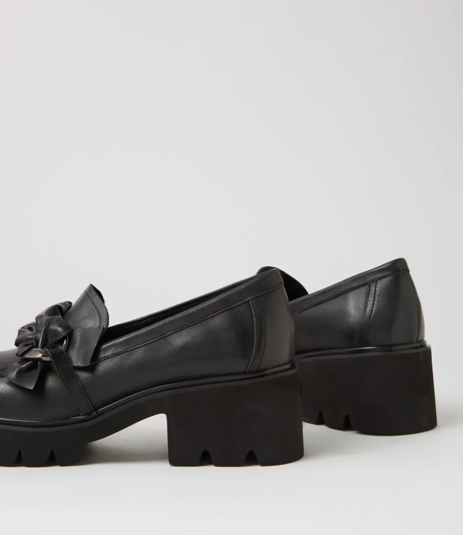 Bizmo Black Leather Heels