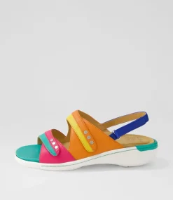 Bizzy W Bright Multi Leather Sandals