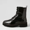 Bologna 13 Black Leather Lace Up Boots