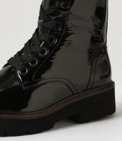 Bologna 13 Black Leather Lace Up Boots