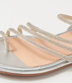 Boota Silver Jewel Fabric Sandals