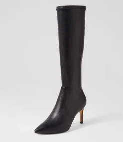 Boydy Black Stretch Smooth Knee High Boots