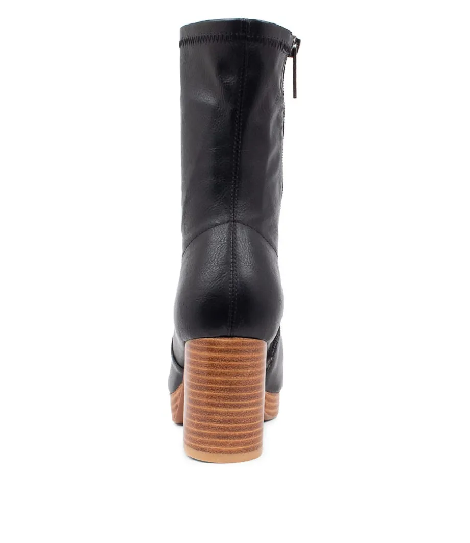 Brave Black Stretch Ankle Boots