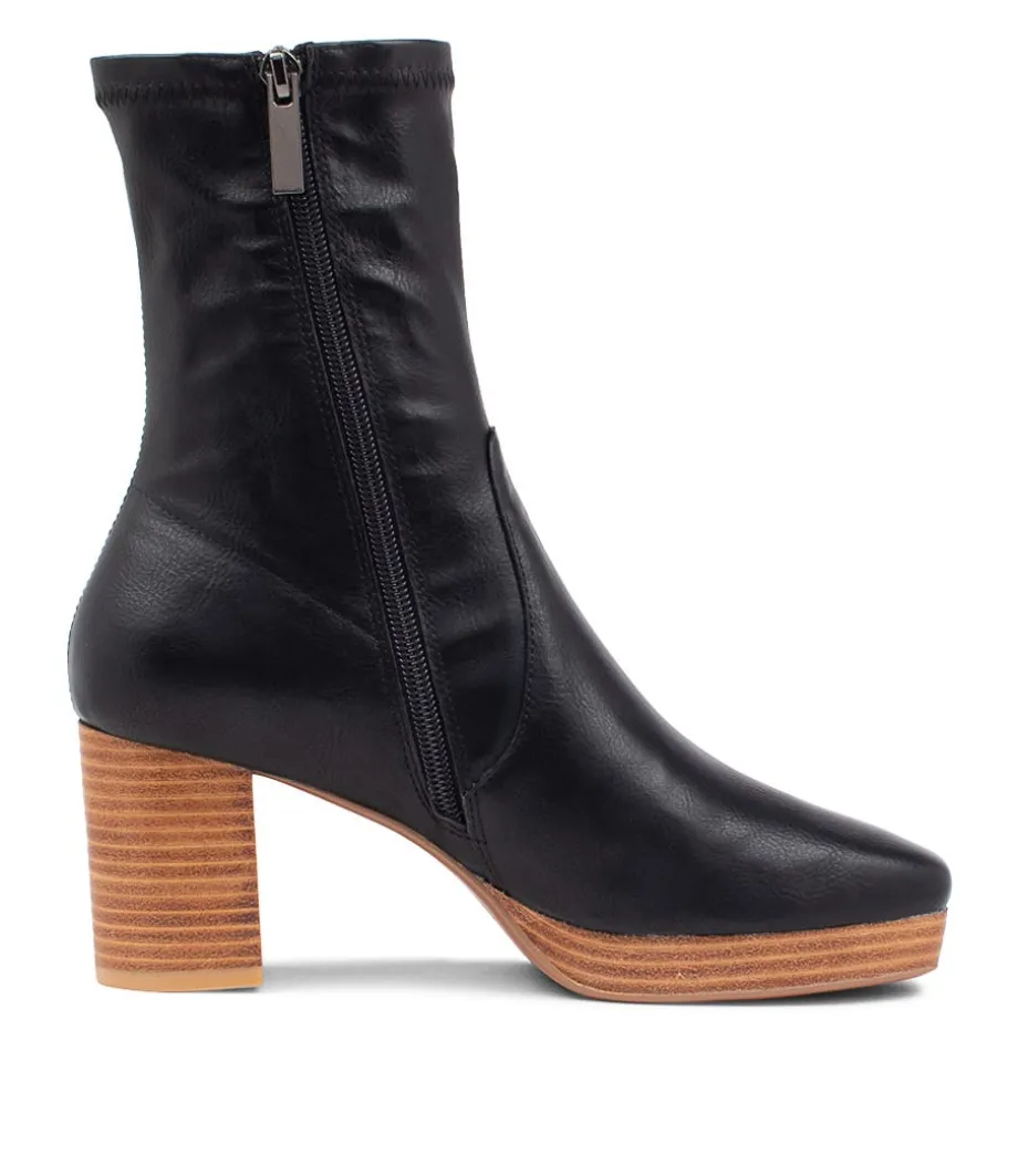 Brave Black Stretch Ankle Boots