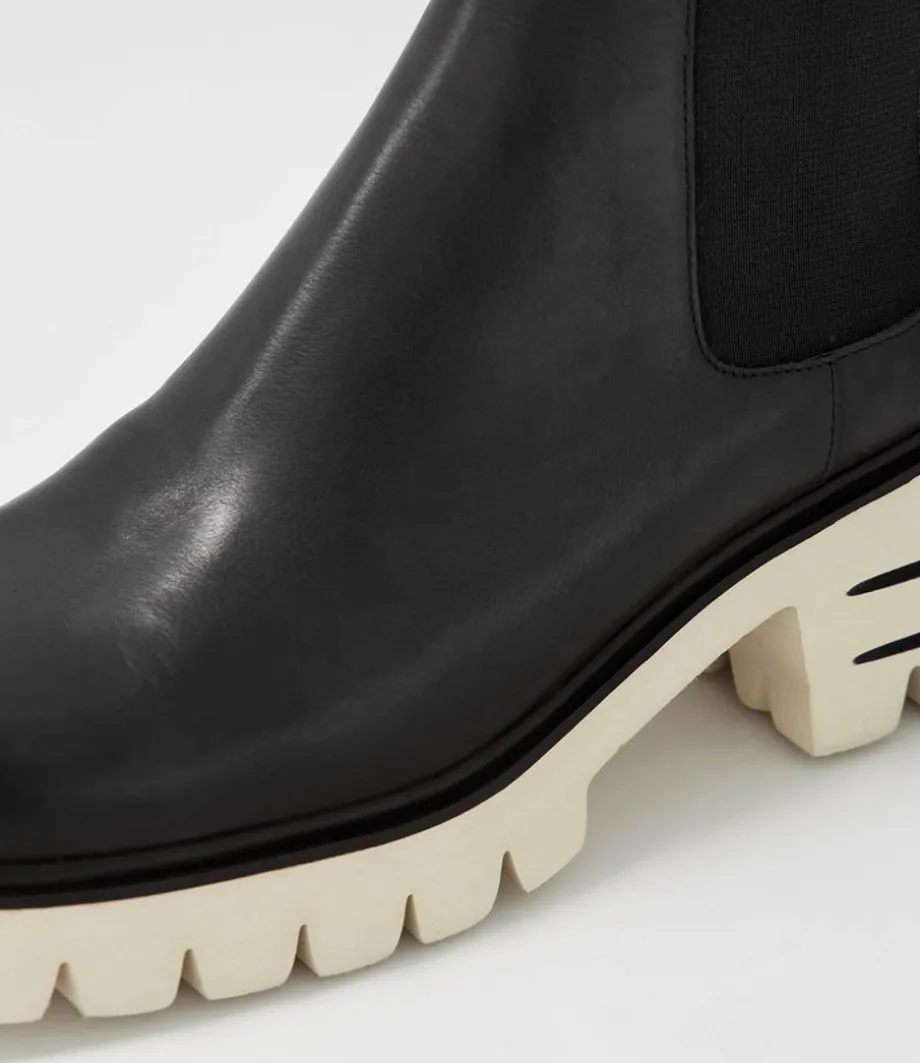 Breda Black Vanilla Box Leather Chelsea Boots