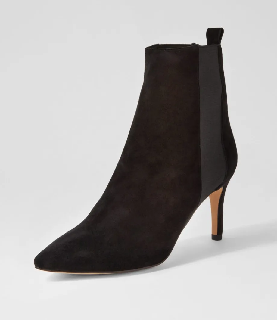 Bryann Black Suede Elastic Chelsea Boots