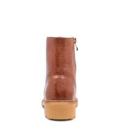 Buford Cognac Leather Lace Up Boots
