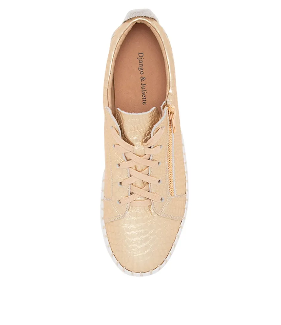 Bump Gold Croco Leather Sneakers Ws