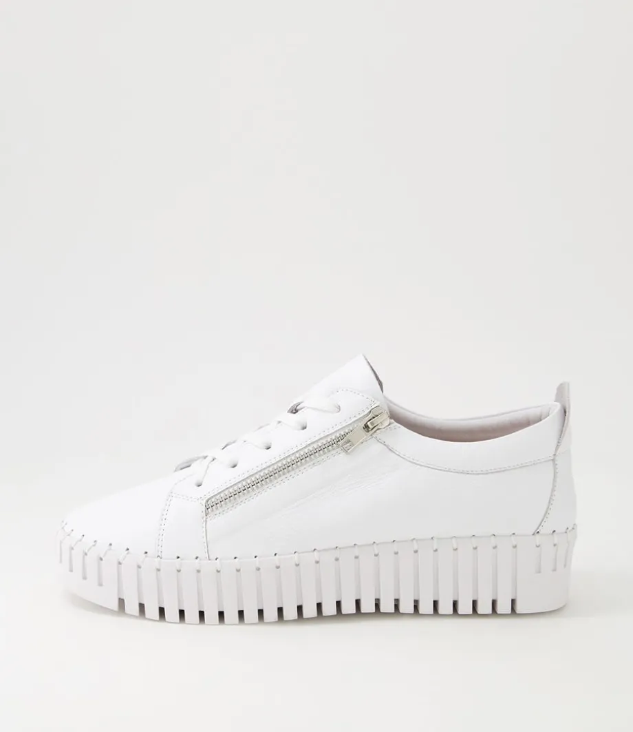 Bump White Leather Sneakers