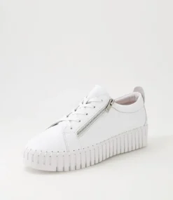 Bump White Leather Sneakers