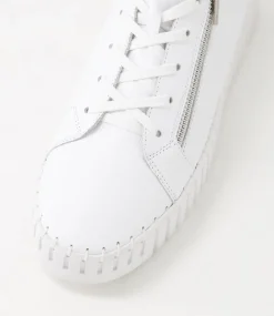 Bump White Leather Sneakers