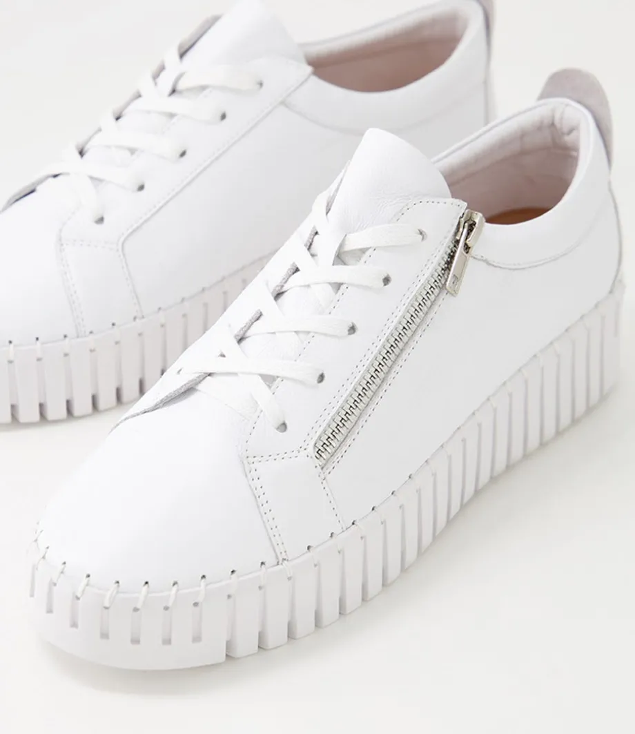 Bump White Leather Sneakers
