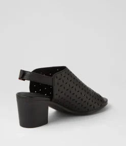 Burne Black Leather Sandals