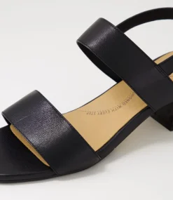 Caitlan W Black Leather Sandals